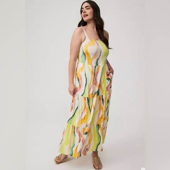torrid Dresses & Skirts - Torrid Colorful Abstract Tiered Maxi Dress - Size 1X